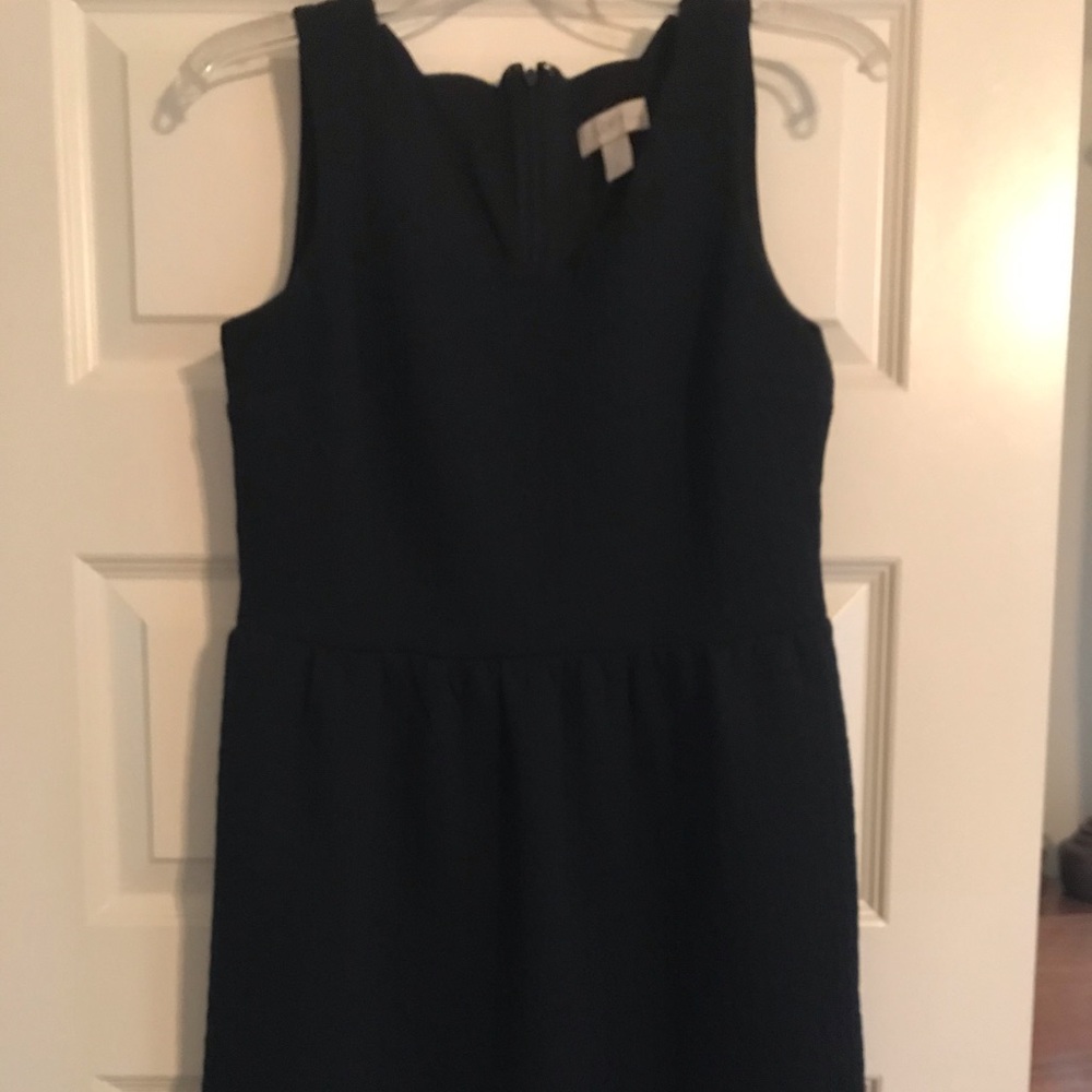 Ann Taylor Loft navy blue scalloped dress